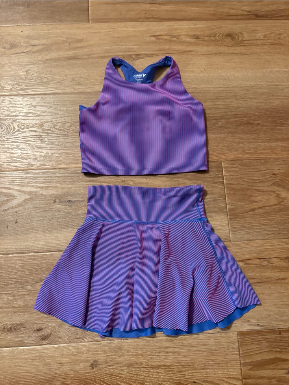 Old Navy Pink and Blue Girls Two-Piece powersoft  Set